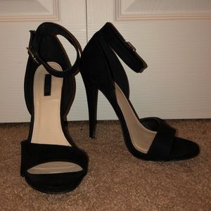 •Forever 21 — Black Strap Heels•